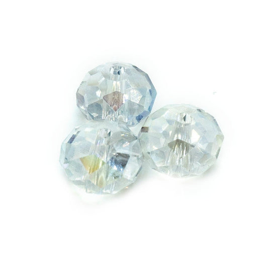 Chinese Crystal Glass Rondelle 8mm x 6mm Crystal AB - Affordable Jewellery Supplies
