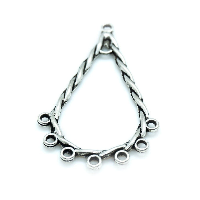 Teardrop Connector Drop 45mm x 27mm Silver - Affordable Jewellery Supplies