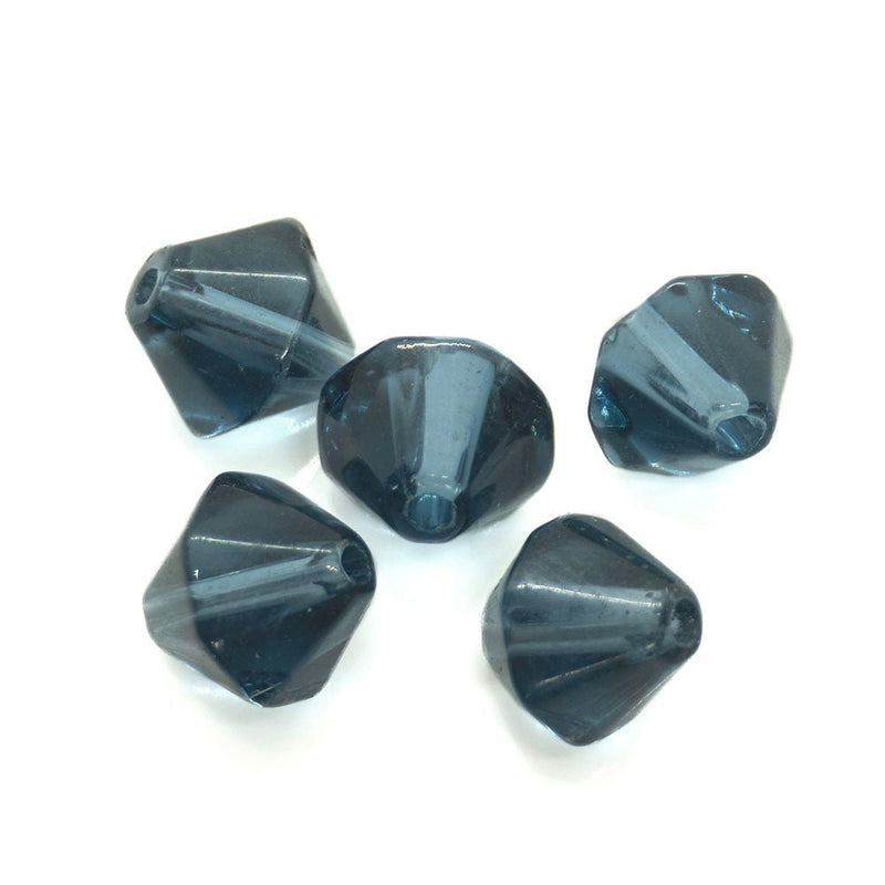 Load image into Gallery viewer, Crystal Glass Bicone 8mm Sapphire - Affordable Jewellery Supplies
