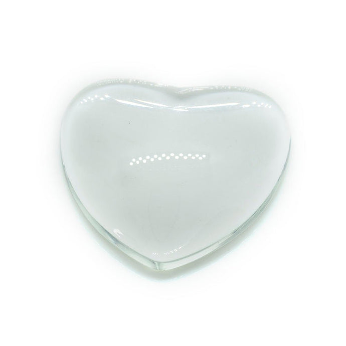 Transparent Glass Cabochons Heart Dome 24.5mm x 5mm Clear - Affordable Jewellery Supplies