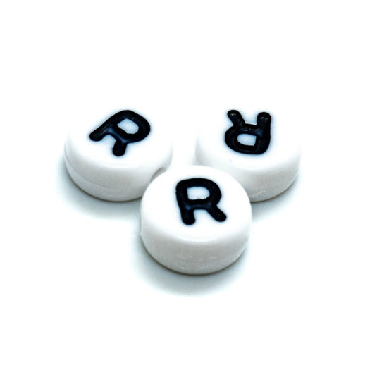 Acrylic Alphabet and Number Beads 7mm Letter R - Affordable Jewellery Supplies