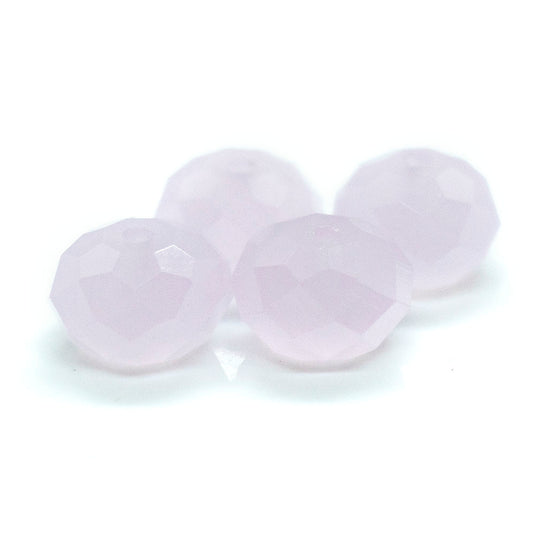 Glass Crystal Faceted Rondelle 8mm x 5mm Opaque Pink - Affordable Jewellery Supplies