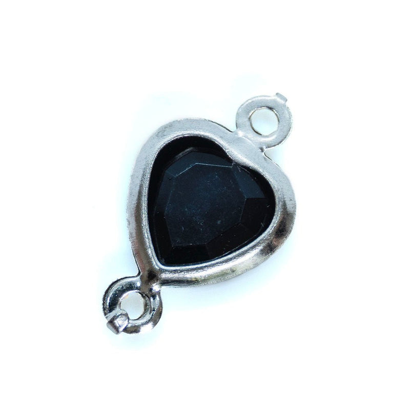 Load image into Gallery viewer, Heart Link Connector Bead 14mm x 8mm Black - Affordable Jewellery Supplies
