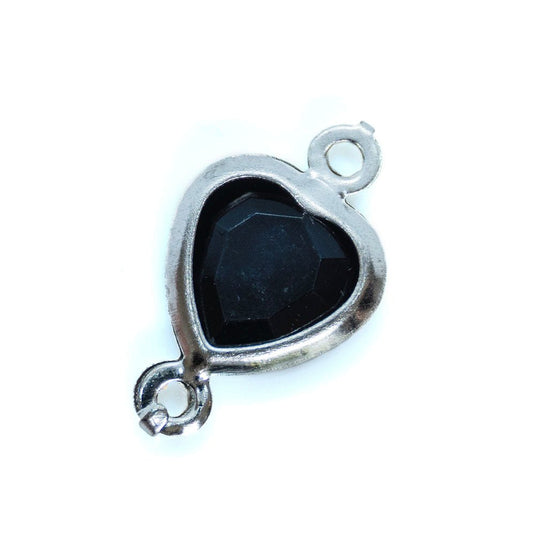 Heart Link Connector Bead 14mm x 8mm Black - Affordable Jewellery Supplies