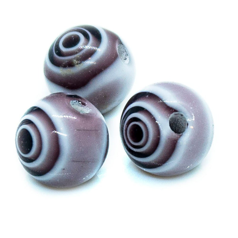 Load image into Gallery viewer, Millefiori Glass Round Bead with Swirls 6mm Brown - Affordable Jewellery Supplies