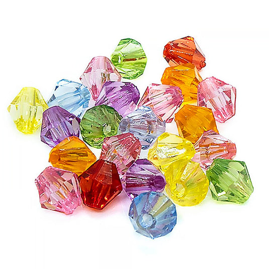 Acrylic Bicone 6mm Mixed Colours - Affordable Jewellery Supplies