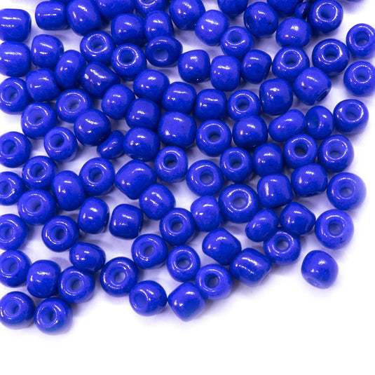 Baking Glass Seed Beads 6/0 4-5mm x3-4mm Blue - Affordable Jewellery Supplies