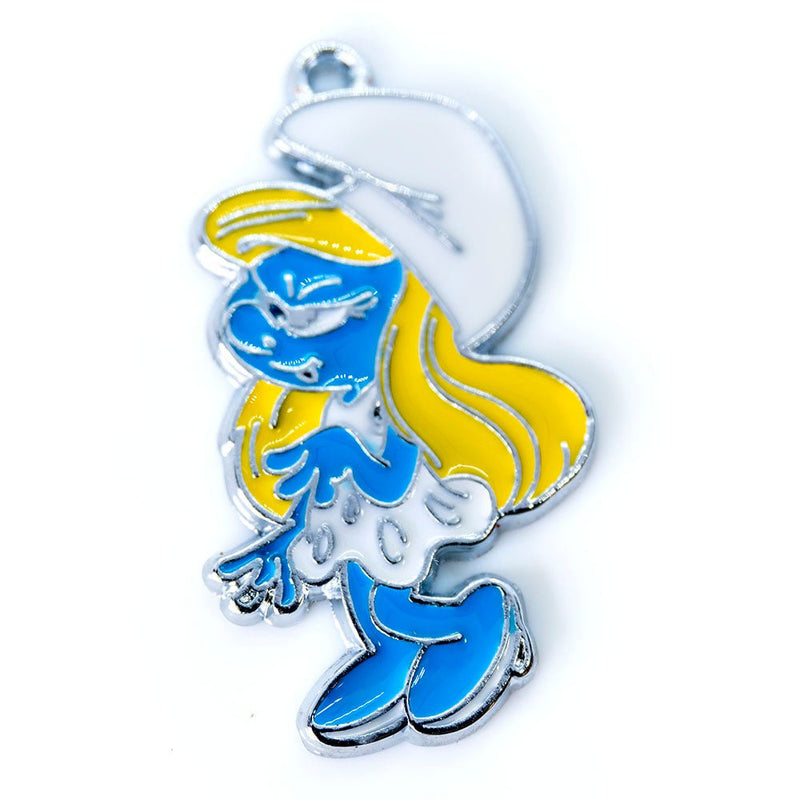 Load image into Gallery viewer, Smurf Enamel Pendant 35mm D - Affordable Jewellery Supplies
