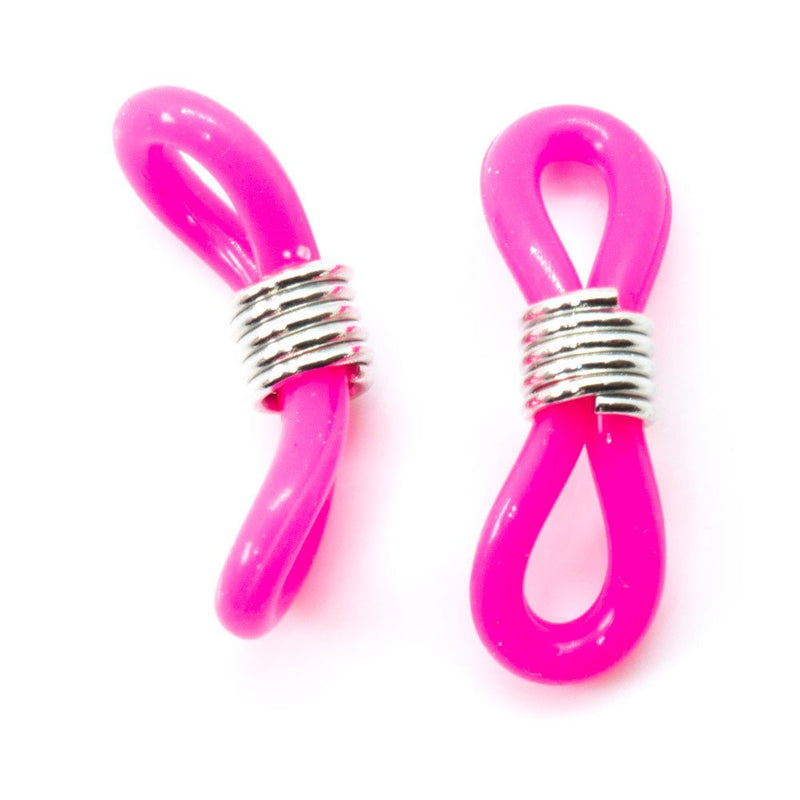 Load image into Gallery viewer, Eyeglass Rubber Connectors 20mm x 7mm Fuchsia - Affordable Jewellery Supplies
