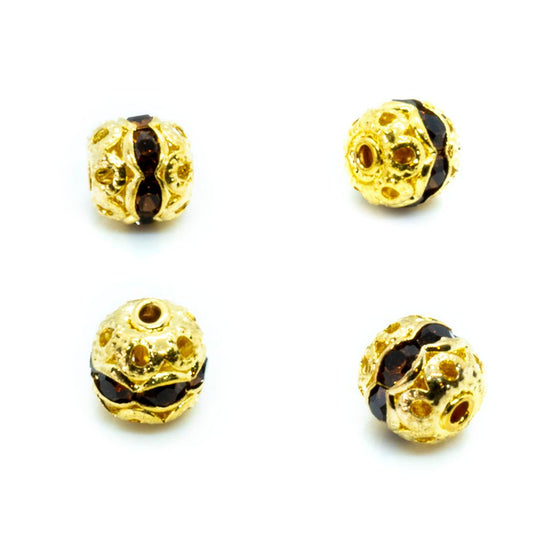 Rhinestone Ball 6mm Gold Topaz - Affordable Jewellery Supplies