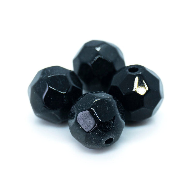 Load image into Gallery viewer, Chinese Crystal Faceted Glass Beads 10mm Volcano (Black) - Affordable Jewellery Supplies
