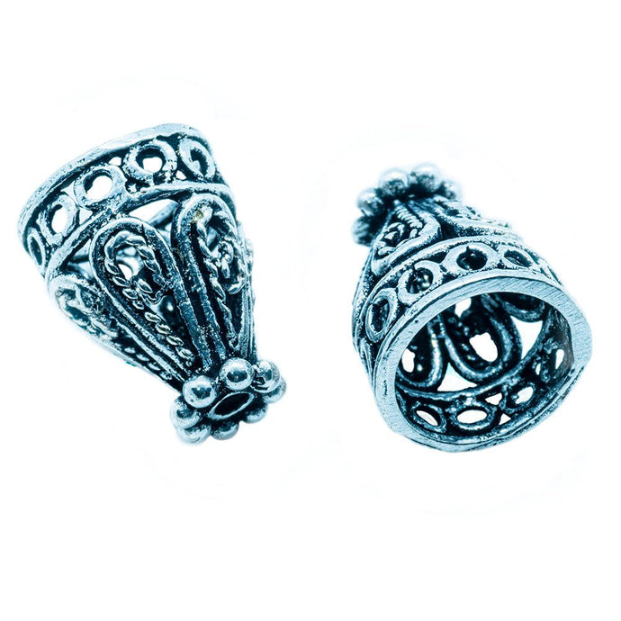 Filigree Cone 13mm x 10mm Antique Silver - Affordable Jewellery Supplies