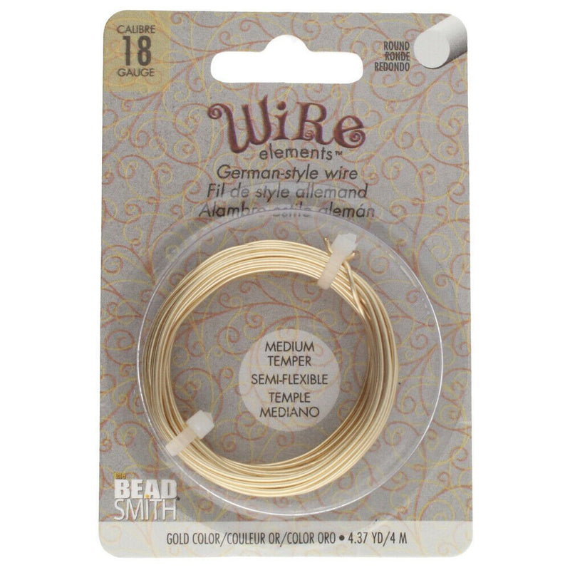 Load image into Gallery viewer, Beadsmith German Style Wire 18 Gauge 4m Gold - Affordable Jewellery Supplies
