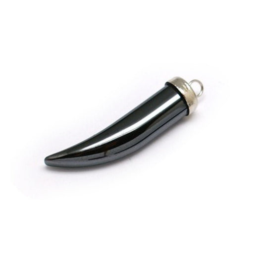Non-Magnetic Hemalyke Tusk Pendant 35mm x 8 mm Black - Affordable Jewellery Supplies