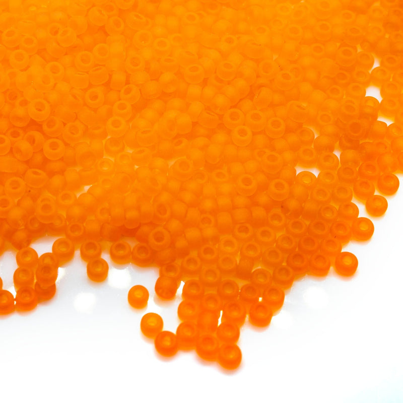 Load image into Gallery viewer, Miyuki Matte Transparent Seed Beads 11/0 Orange - Affordable Jewellery Supplies
