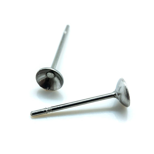 Earring Stud Post Cup 12mm Stainless Steel Silver - Affordable Jewellery Supplies