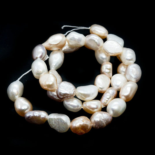Natural Cultured Freshwater Pearls - Nugget 9-14mm x 6-9mm Powder Puff - Affordable Jewellery Supplies