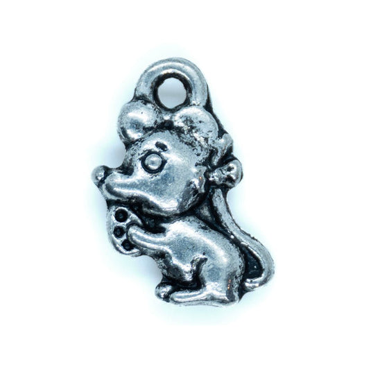 Tibetan Style Mouse Charm 12mm x 7mm Antique Silver - Affordable Jewellery Supplies