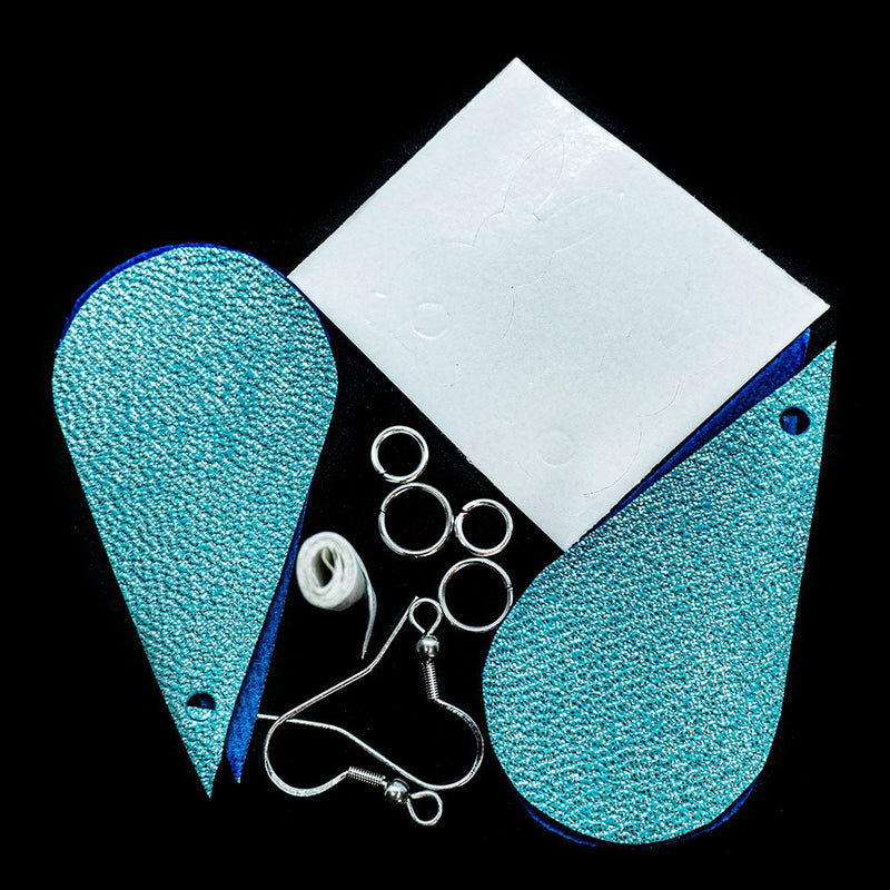 Load image into Gallery viewer, Bunny Earring Kit 5.5mm x 2.7mm Aqua Shimmer - Affordable Jewellery Supplies