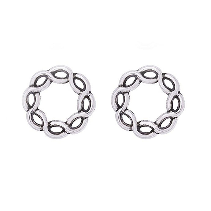 Tibetan Style Flower Bead Frame Ring 15mm x 3mm Antique Silver - Affordable Jewellery Supplies