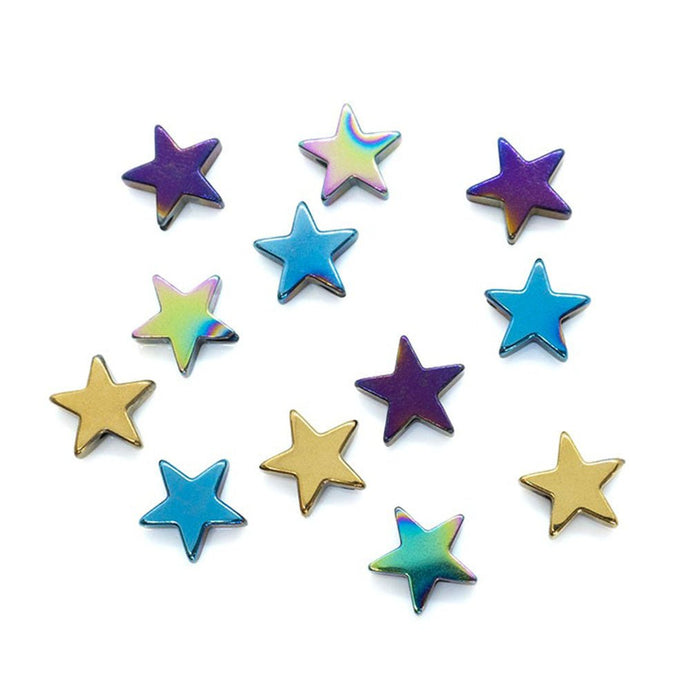 Electroplate Synthetic Hematite Star Bead 8mm Purple Plated - Affordable Jewellery Supplies