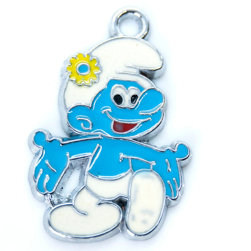 Load image into Gallery viewer, Smurf Enamel Pendant 35mm K - Affordable Jewellery Supplies
