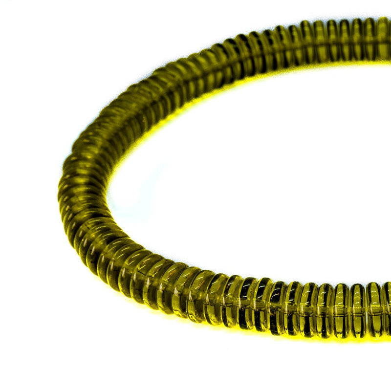 Load image into Gallery viewer, Crystal Glass Rondelle 8mm x 3mm x 33cm length Khaki - Affordable Jewellery Supplies