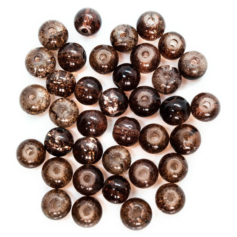 Load image into Gallery viewer, Glass Crackle Beads 6mm Dark Topaz - Affordable Jewellery Supplies
