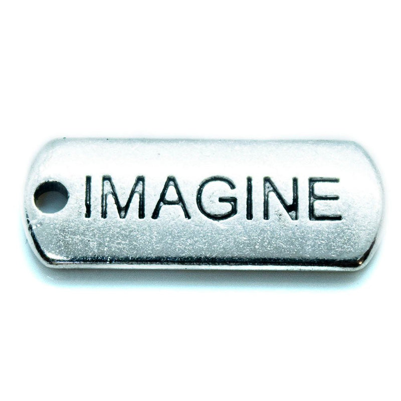 Load image into Gallery viewer, Inspirational Message Pendant 21mm x 8mm x 2mm Imagine - Affordable Jewellery Supplies
