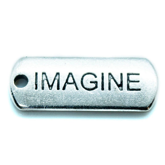 Inspirational Message Pendant 21mm x 8mm x 2mm Imagine - Affordable Jewellery Supplies