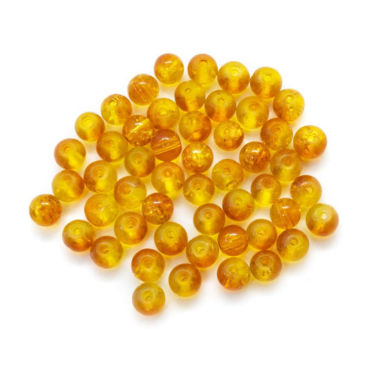 Glass Crackle Beads 4mm Orange - Affordable Jewellery Supplies