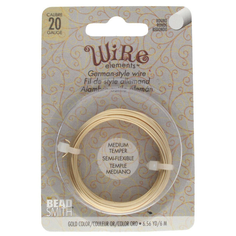 Load image into Gallery viewer, Beadsmith German Style Wire 20 Gauge 6m Golden - Affordable Jewellery Supplies
