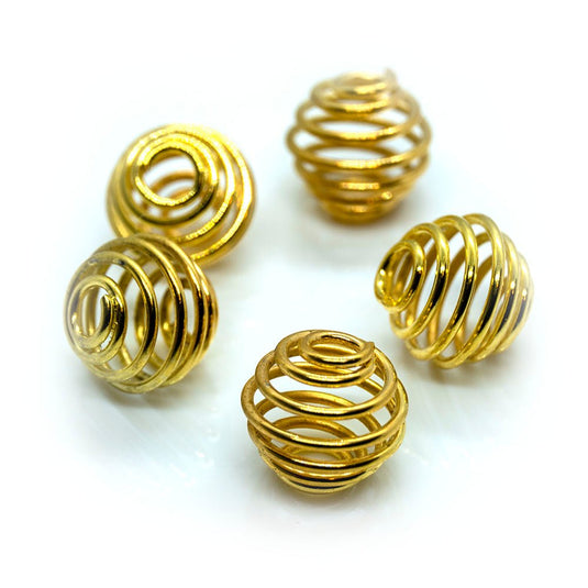 Spring Cage Bead 9mm Gold Plated - Affordable Jewellery Supplies