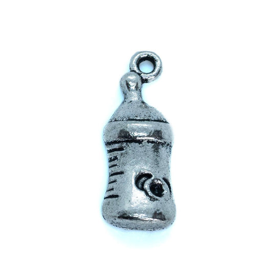 Tibetan Style Baby's Bottle Charm 25mm x 9mm Antique Silver - Affordable Jewellery Supplies
