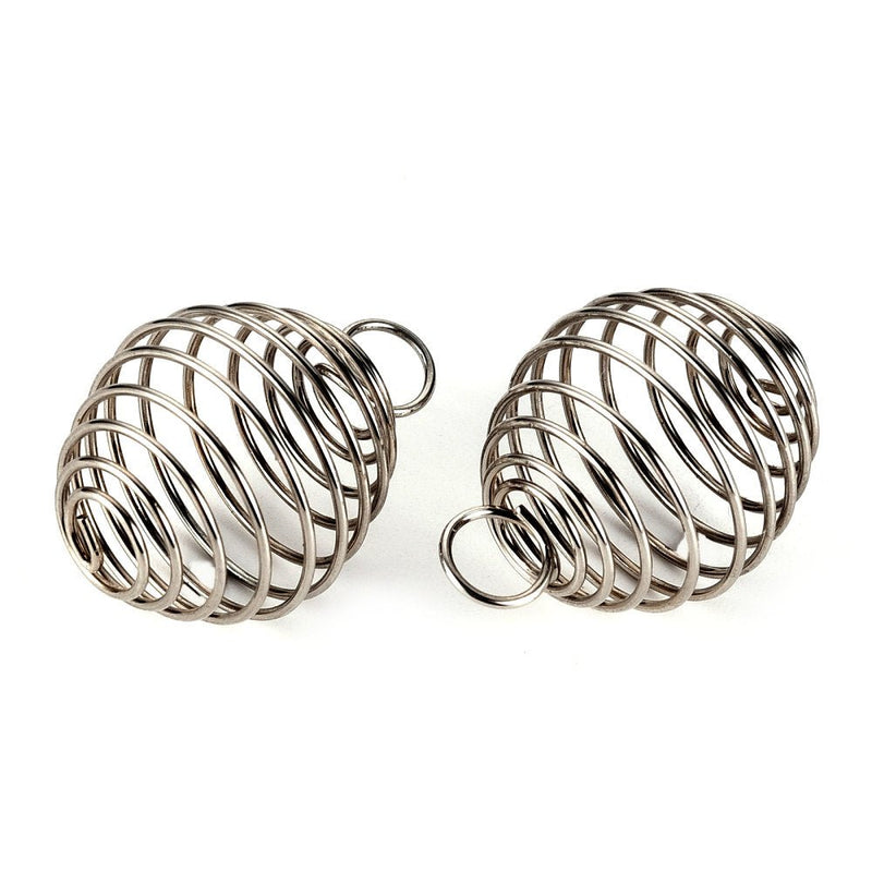 Load image into Gallery viewer, Spring Cage Bead 29mm x 20mm Stainless Steel - Affordable Jewellery Supplies
