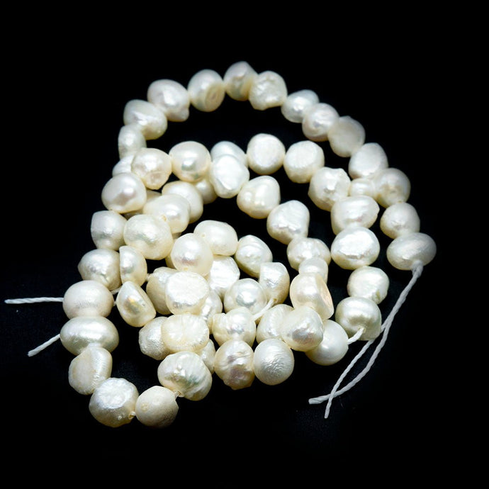Natural Cultured Freshwater Pearls - Nugget 6-9mm x 5-6mm Seashell - Affordable Jewellery Supplies