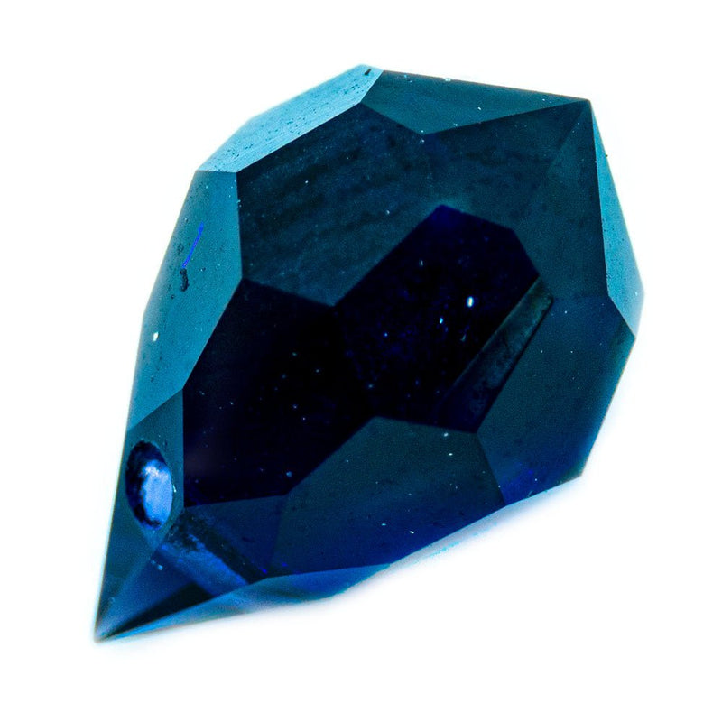 Load image into Gallery viewer, Czech Glass Faceted Drop 10mm x 6mm Tanzanite - Affordable Jewellery Supplies
