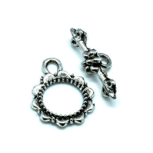 Toggle Clasp Flower 23.5mm Silver - Affordable Jewellery Supplies