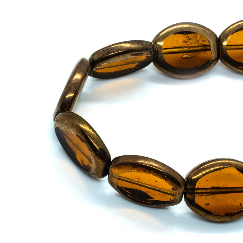 Load image into Gallery viewer, Inlaid Glass Beads Strands 17mm x 13.5mm x 33cm length Topaz - Affordable Jewellery Supplies