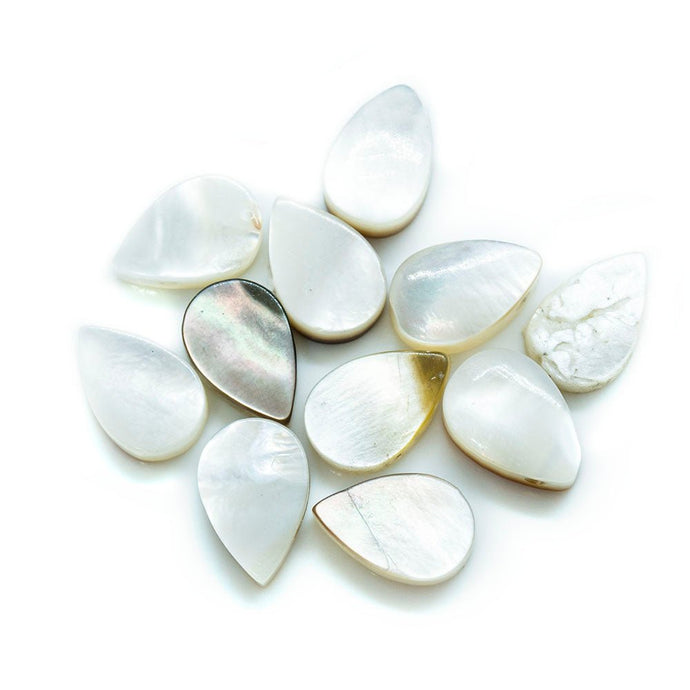 Natural Shell Drop 9mm x 6mm x 2-3mm Natural Shell - Affordable Jewellery Supplies