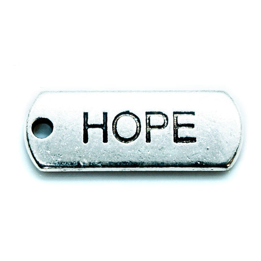 Inspirational Message Pendant 21mm x 8mm x 2mm Hope - Affordable Jewellery Supplies
