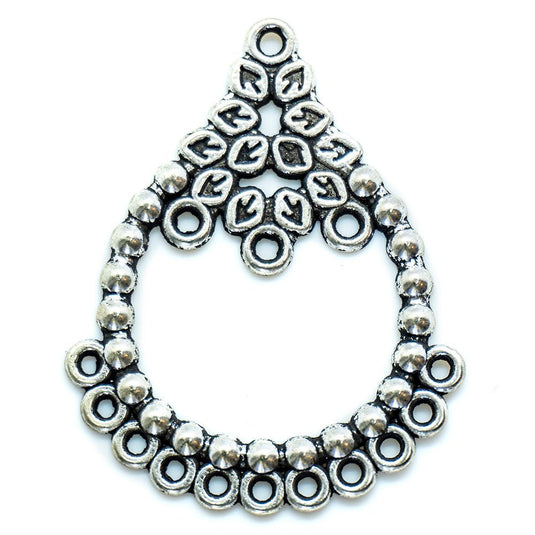 Teardrop Arrow Connector Drop 35mm x 29mm Tibetan Silver - Affordable Jewellery Supplies
