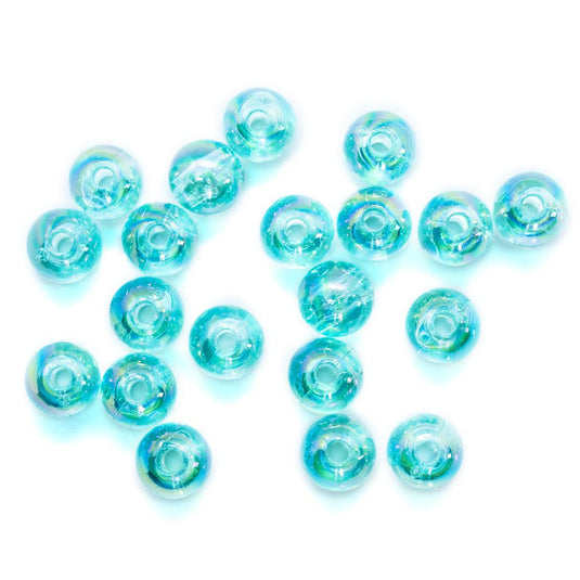 Eco-Friendly Transparent Beads 6mm Medium Turquoise - Affordable Jewellery Supplies