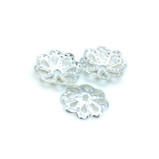 Bead Caps Filigree Flower 6mm Silver - Affordable Jewellery Supplies