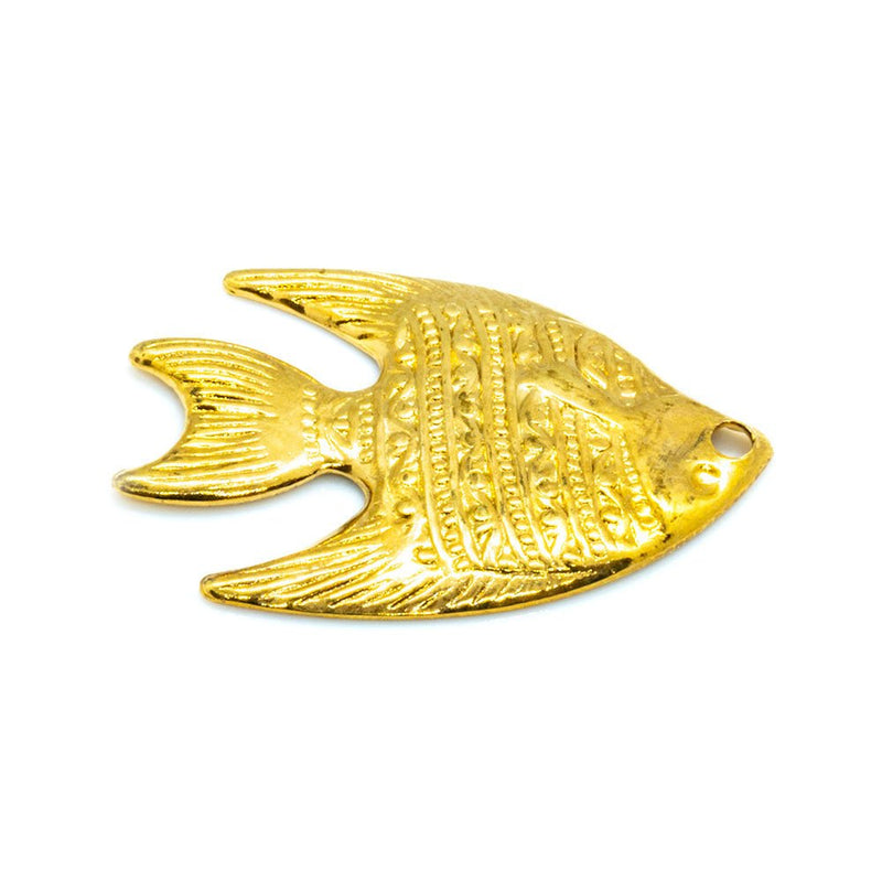 Load image into Gallery viewer, Fish Charm 21mm x 15mm Gold - Affordable Jewellery Supplies
