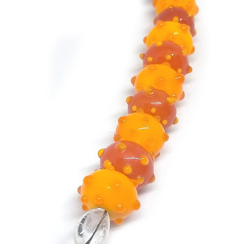 Load image into Gallery viewer, GlaesDesign Handmade Lampwork Beads with Dots 16mm x 11mm Orange - Affordable Jewellery Supplies