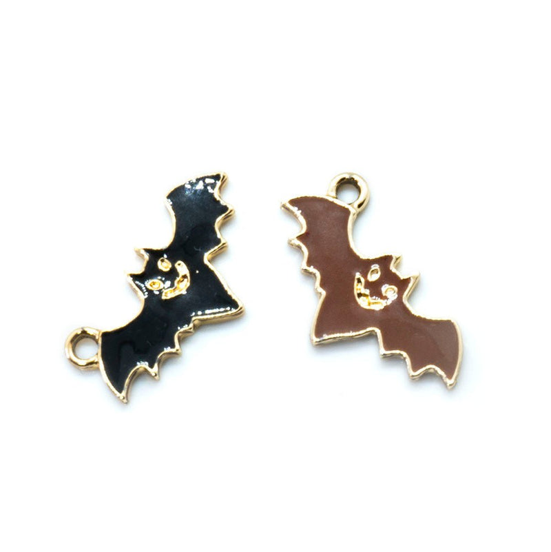 Load image into Gallery viewer, Bat Charm 23mm x 12mm Black and Gold - Affordable Jewellery Supplies