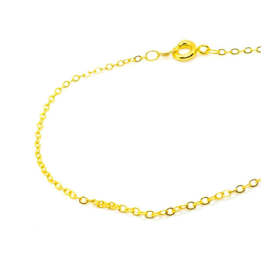 Cable Chain Necklace with Spring Ring Clasp 46cm Gold - Affordable Jewellery Supplies