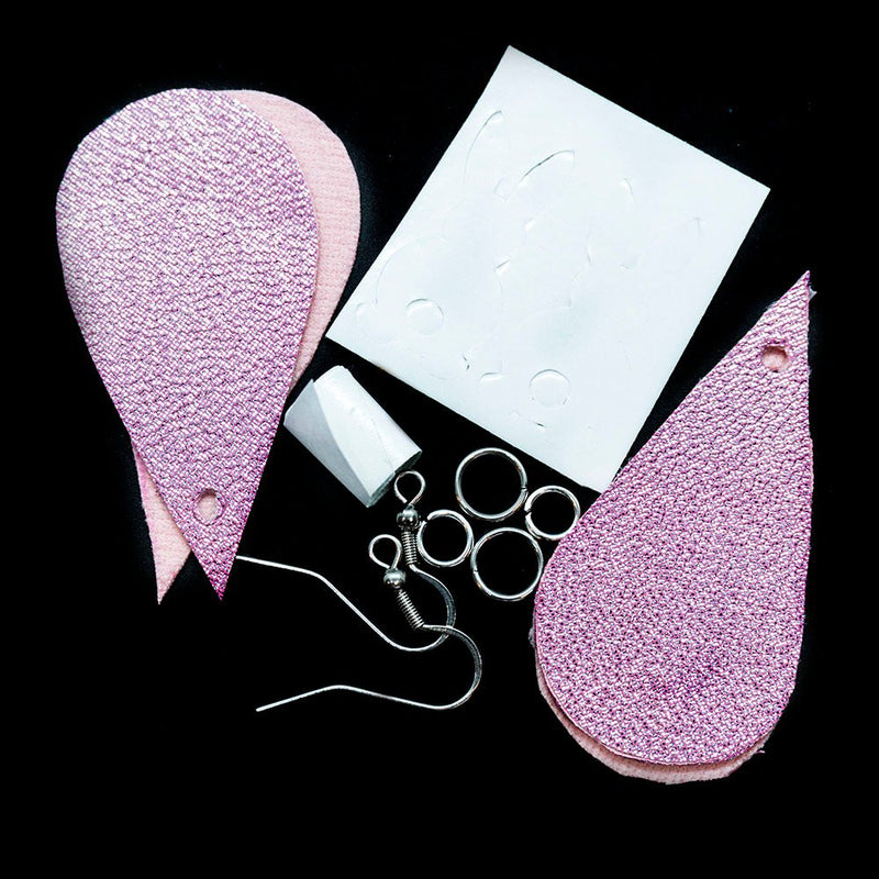 Load image into Gallery viewer, Bunny Earring Kit 5.5mm x 2.7mm Pink Shimmer - Affordable Jewellery Supplies