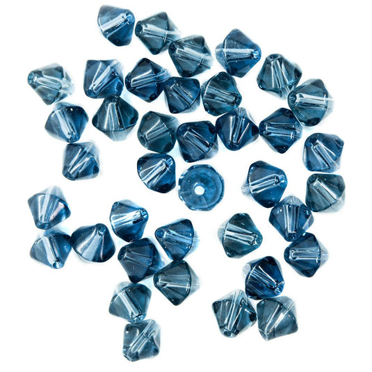 Crystal Glass Bicone 6mm Marine Blue - Affordable Jewellery Supplies